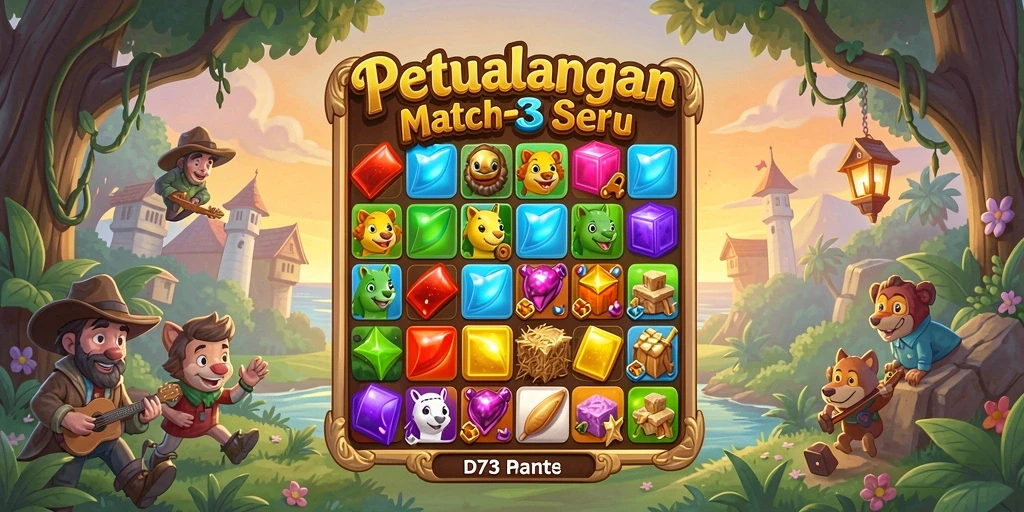 Gameplay seru D73 dalam genre Match-3 yang menarik.