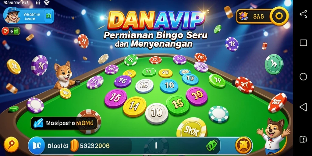Tampilan utama gameplay Bingo di DANAVIP yang menawan.