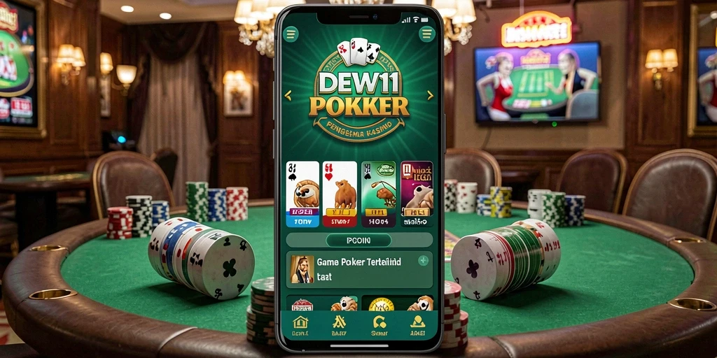 Tampilan gameplay seru dengan berbagai pilihan permainan Poker.