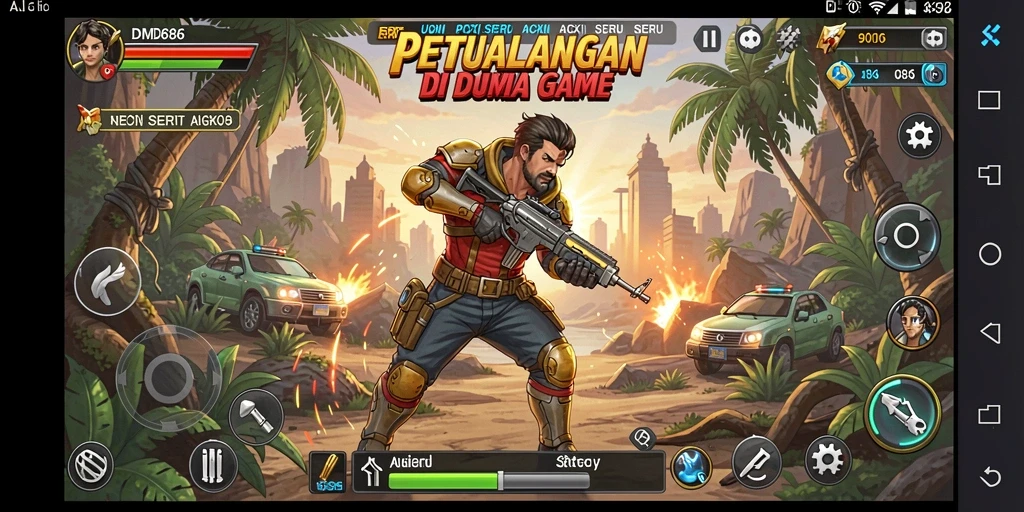 Screenshot gameplay DMD686 menampilkan aksi seru dan grafis menawan.