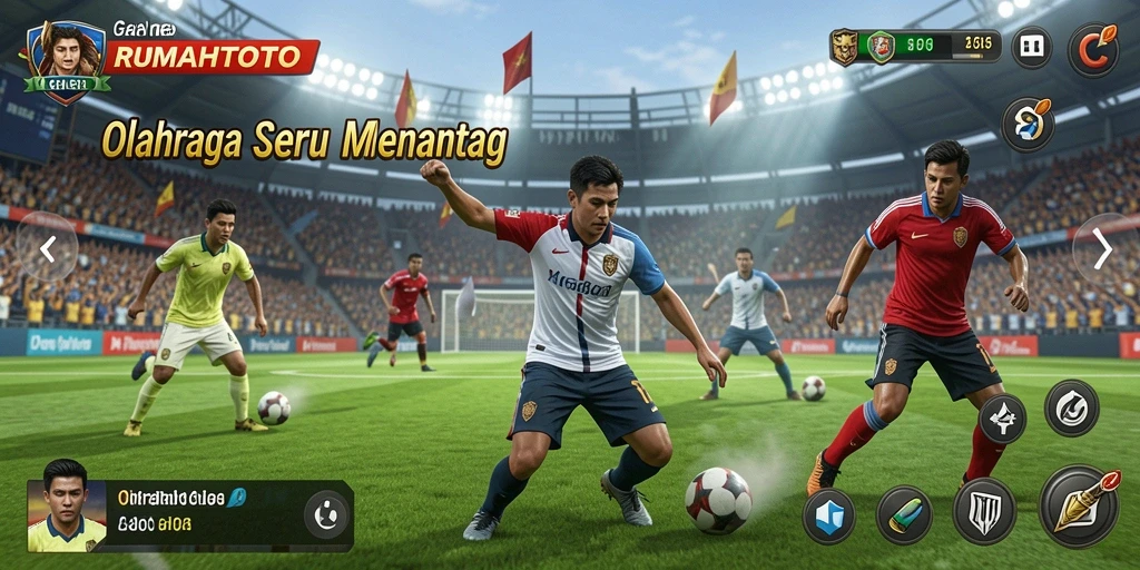 Gameplay RUMAHTOTO yang seru dan kompetitif di lapangan.