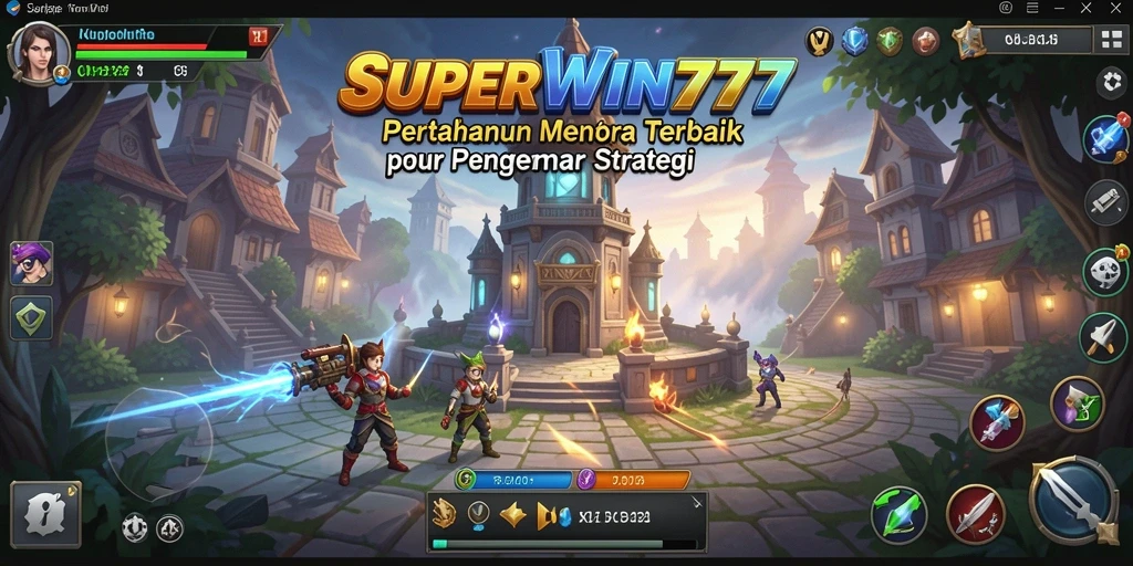 Screenshot gameplay SUPERWIN777 yang mendebarkan dalam Tower Defense.