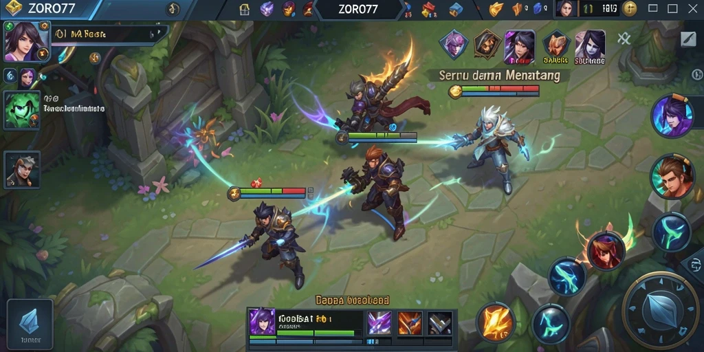 Gameplay ZORO77 yang menegangkan dengan karakter unik.